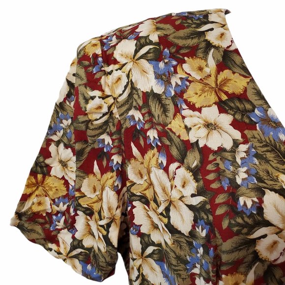 Vintage Jaime Brooke Floral Cottage Core Dress Women's M Maxi Button Front Rayon - Picture 6 of 10